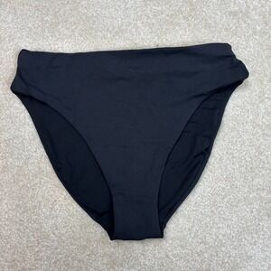 Robin Piccone Black High Waist Bikini Bottoms Size M Nordstrom NWT‎